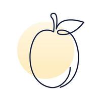 fresh mango fruit, one line style vector