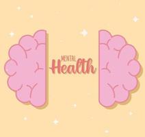 mental health with brain icon vector design