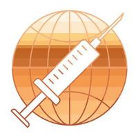 syringe with globe vector