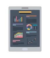 tablet with reports vector
