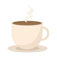 cup icon with steam in white background vector