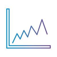 line chart in board gradient style icon vector design