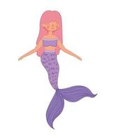 purple mermaid design vector
