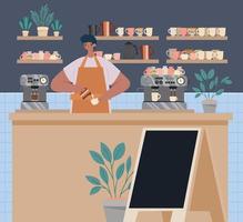 pretty cafe shop vector