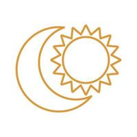 diseño de vector de icono de estilo de línea de luna y sol