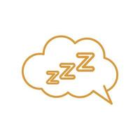 sleeping cloud bubble line style icon vector design