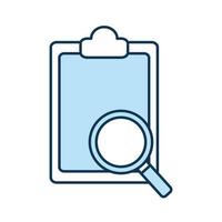 lupe with document board line and fill style icon vector design