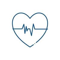 Medical heart pulse line style icon vector design