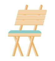 silla de jardín azul vector