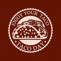 taco day label illustration vector