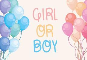 gender reveal card vector