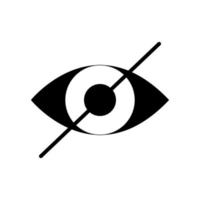 diseño de vector de icono de estilo de silueta de ojo ciego