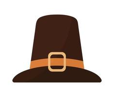 pilgrim hat with buckle and is of black color vector