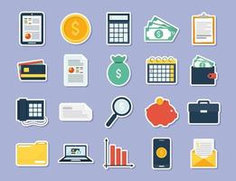 twenty personal finance icons vector