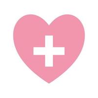 heart with cross flat style icon vector design