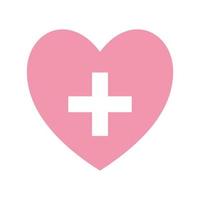 heart with cross flat style icon vector design