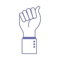 a hand sign language line and fill style icon vector design