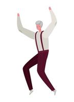 Senior man cartoon jumping vector design