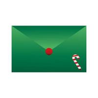 merry christmas envelope with candy sticker vector design