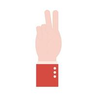 v hand sign language flat style icon vector design