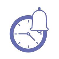 bell and clock line and fill style icon vector design