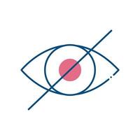 diseño de vector de icono de estilo de línea de ojo ciego