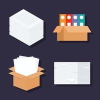 four paperwork icons vector