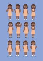 twelve girl emotions vector