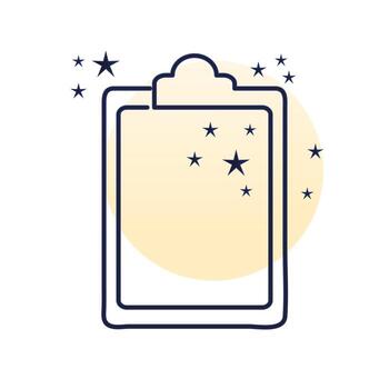 folder and spark one line style with background orange vector