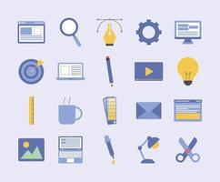 twenty web design items vector