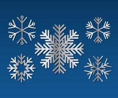 set of snowflakes of color light gray vector