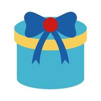 Gift with bowtie flat style icon vector design