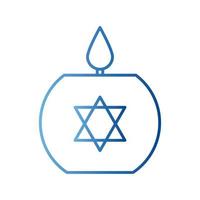 diseño de vector de icono de estilo degradado de vela judía