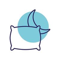 sleeping pillow and moon line style icon vector design
