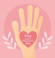 happy left handers day card vector