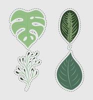 four garden leaves vector