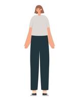 mujer en pantalones negros vector