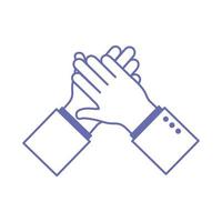 applause hand sign language line and fill style icon vector design