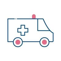 diseño de vector de icono de estilo de línea de ambulancia médica