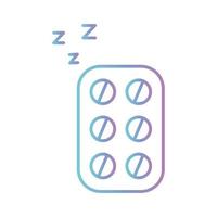 sleeping pills gradient style icon vector design