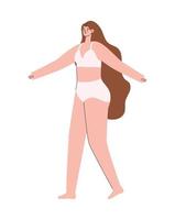 woman in underwear with brown hair vector