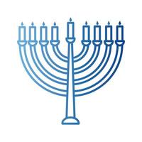 jewish menorah gradient style icon vector design