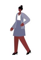 woman dressed in gray skirt on whithe background vector