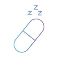 sleeping pill gradient style icon vector design