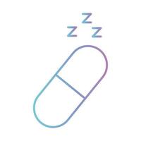 sleeping pill gradient style icon vector design