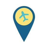 airplane in gps mark flat style icon vector design