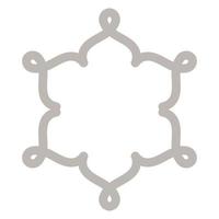 silver flower shaped decorative ornament vector design