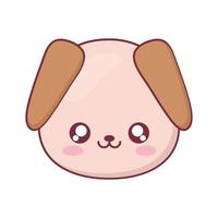 Diseño vectorial de dibujos animados de animales de perro kawaii vector