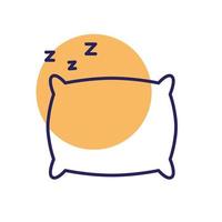 diseño de vector de icono de estilo de línea de almohada para dormir