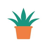 plant inside pot flat style icon vector design